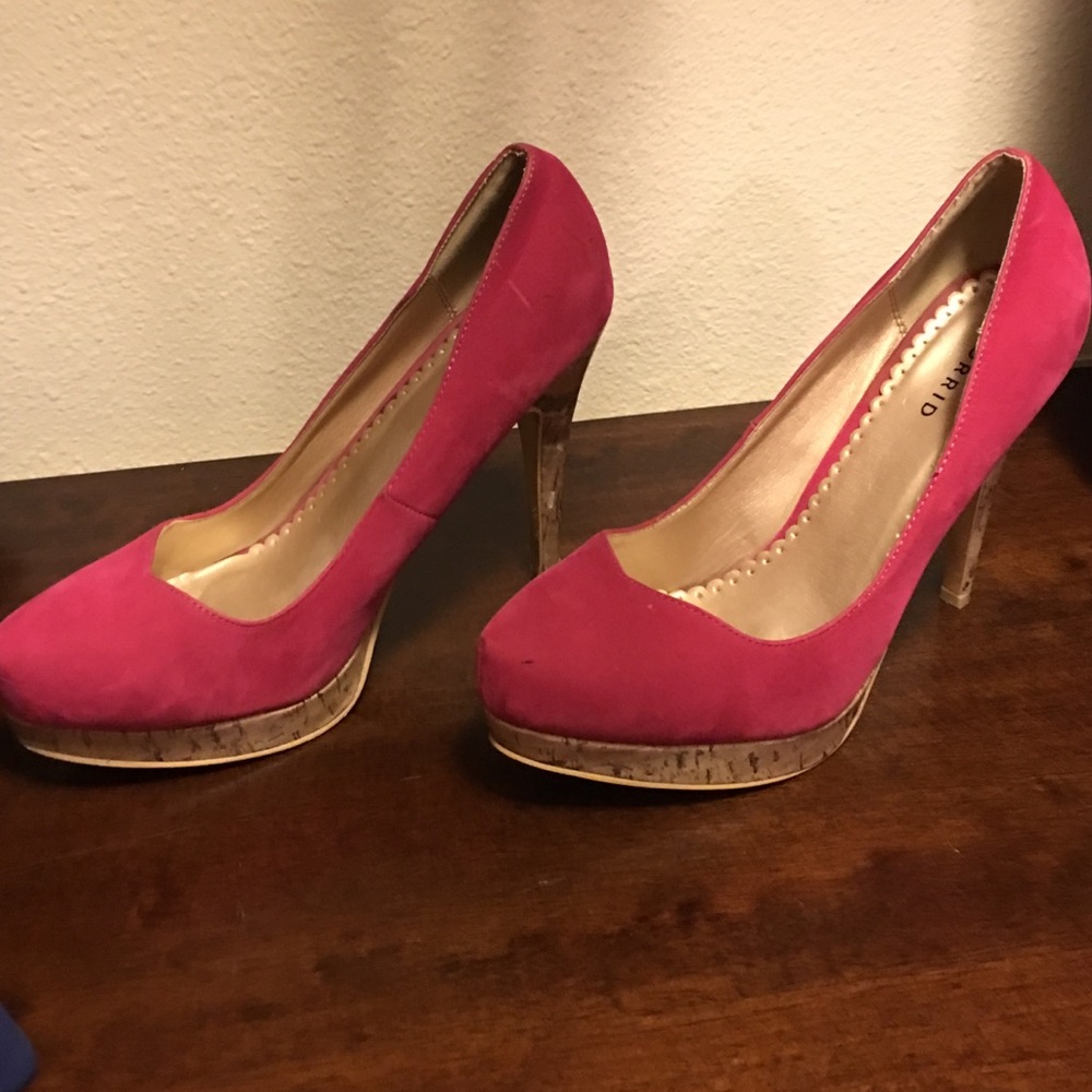 Torrid Fuchsia suede high heels